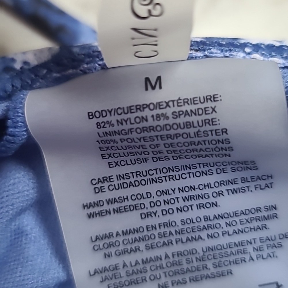 Cyn & Luca Blue Patterned Triangle Bikini Set - Picture 9 of 11